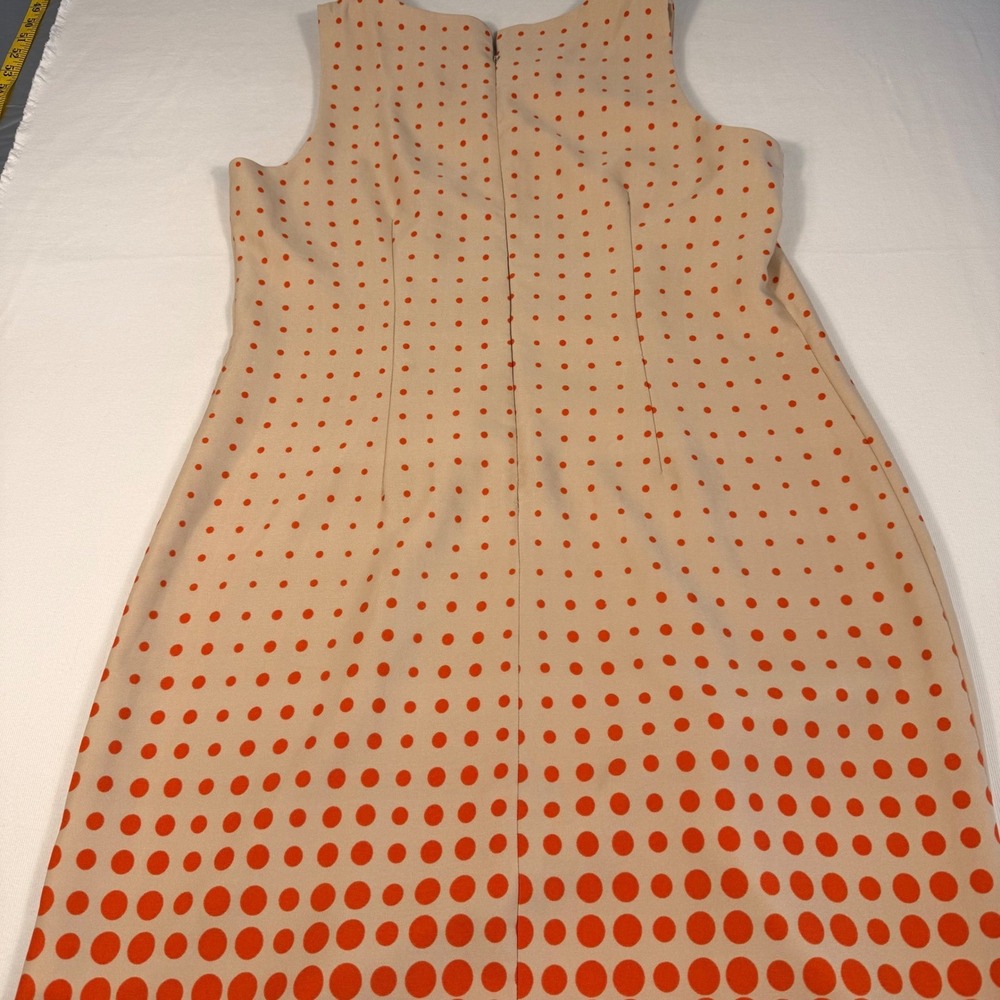 ILE New York Womens Orange Tan Polka‎ Dot Ombre Sheath Dress Size 16 Sleeveless - Picture 11 of 12